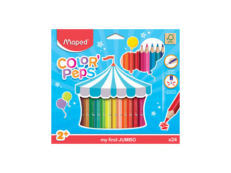 Maped my first Crayons de couleur COLOR'PEPS JUMBO, étui 12