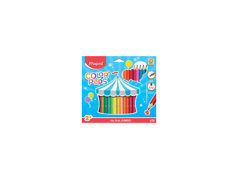 Maped my first Crayons de couleur COLOR'PEPS Jumbo, étui 24