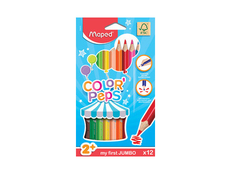 Maped my first Crayons de couleur COLOR'PEPS Jumbo, étui 24