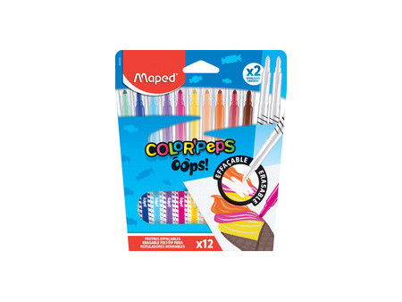 Maped Feutre effaçable COLOR'PEPS OOPS, étui carton de 12