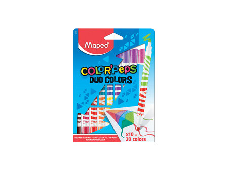 Maped Feutre double pointe DUO COLOR'PEPS, étui de 10