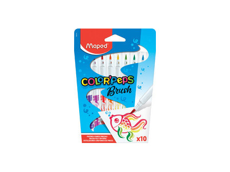 Maped Feutre COLOR'PEPS Brush, étui en carton de 10