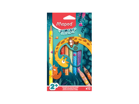 Maped Crayon de couleur JUNGLE fever JUMBO, étui de 12