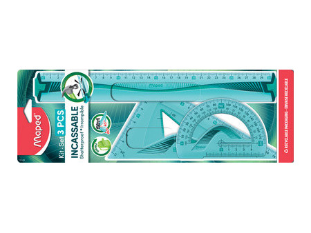 Maped Kit de géométrie Flex, incassable, 3 pièces