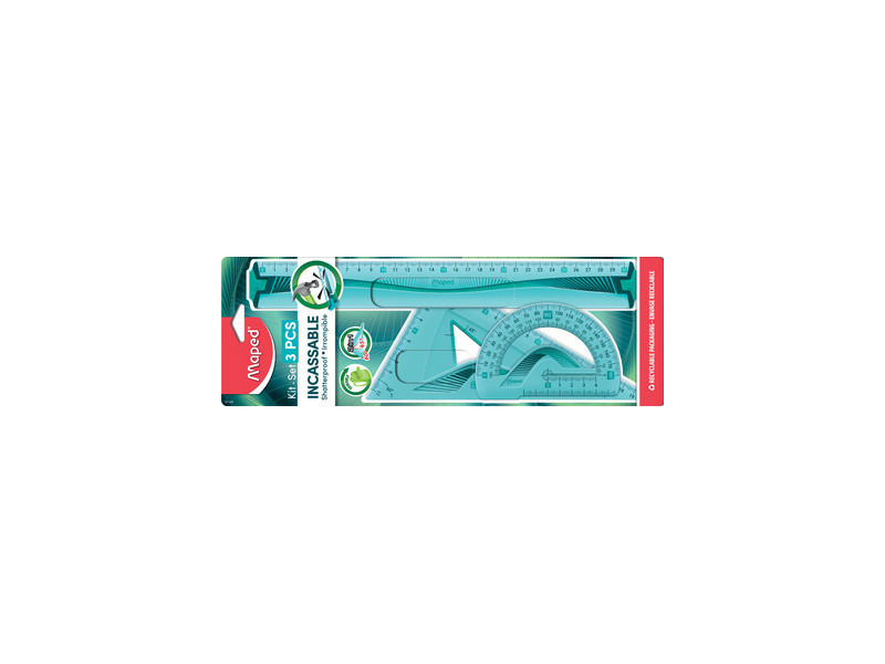 Maped Kit de géométrie Flex, incassable, 3 pièces