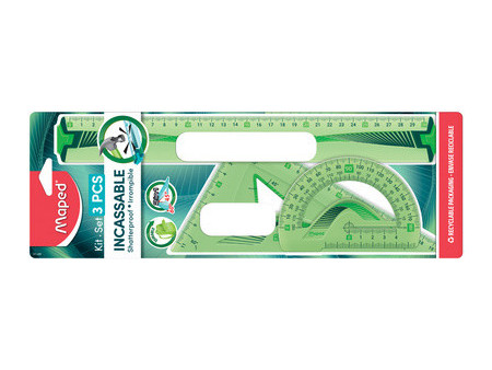 Maped Kit de géométrie Flex, incassable, 3 pièces