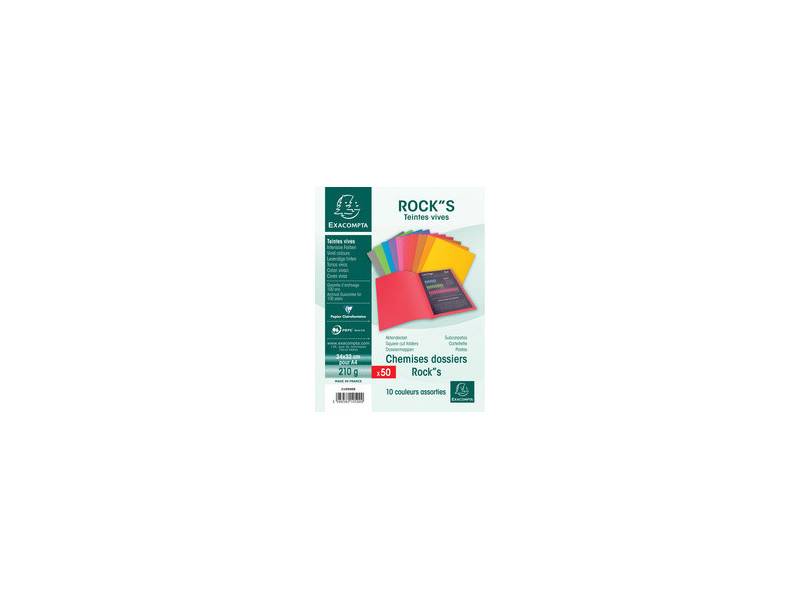 EXACOMPTA Lot chemises et sous-chemises ROCK'S, assorties