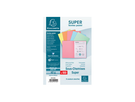 EXACOMPTA Sous-chemises SUPER 60, A4, 60 g/m2, bulle