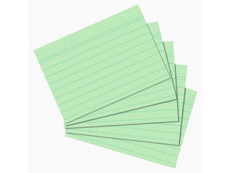 herlitz Fiches bristol, A6, ligné, vert