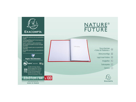 EXACOMPTA Sous-chemises Cotes de plaidoirie, A4, blanc