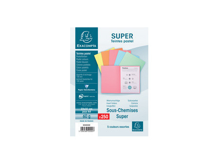 EXACOMPTA Sous-chemises SUPER 60, A4, 60 g/m2, jaune canari