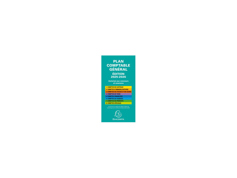 EXACOMPTA Plan comptable général pédagogique, 175 x 90 mm