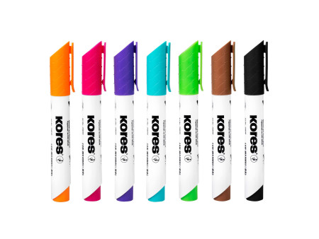 Kores Kit de marqueurs pour tableau blanc, 7 marqueurs +