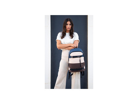 BESTLIFE Urban Sac à dos laptop COL SKATE, bleu/beige/marron
