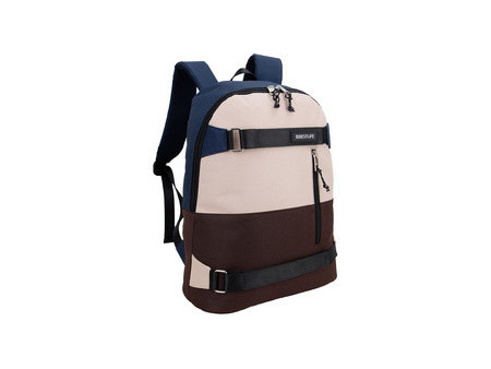 BESTLIFE Urban Sac à dos laptop COL SKATE, bleu/beige/marron