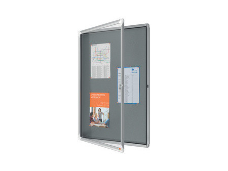 nobo Vitrine d'affichage Premium Plus, feutre, 9x A4, gris