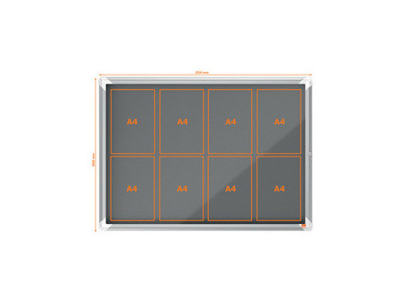 nobo Vitrine d'affichage Premium Plus, feutre, 9x A4, gris