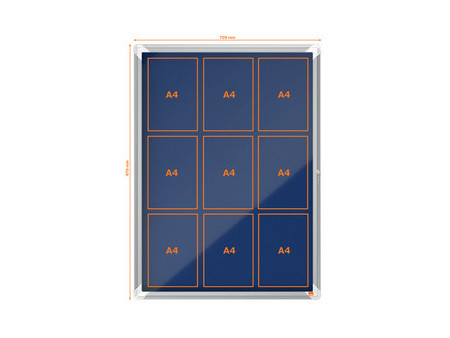nobo Vitrine d'affichage Premium Plus, feutre, 9x A4, gris