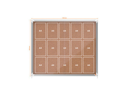 nobo Vitrine d'affichage Premium Plus, fond en liège, 15x A4