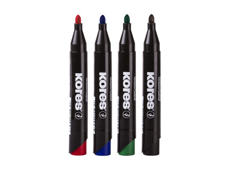Kores Marqueur permanent 'K MARKER', pointe ogive, étui de 4