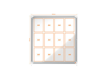 nobo Vitrine d'affichage Premium Plus, fond en métal, 12x A4