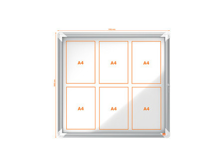 nobo Vitrine d'affichage Premium Plus, fond en métal, 12x A4