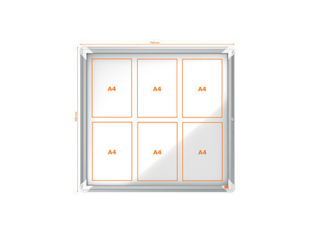 nobo Vitrine d'affichage Premium Plus, fond en métal, 9x A4