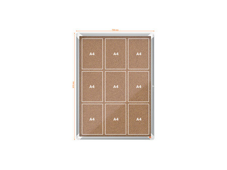 nobo Vitrine d'affichage en liège Premium Plus, 9 x A4