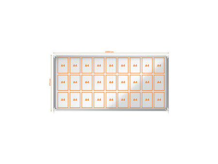 nobo Vitrine, porte coulissante, surface d'affichage en