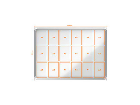 nobo Vitrine, porte coulissante, surface d'affichage en