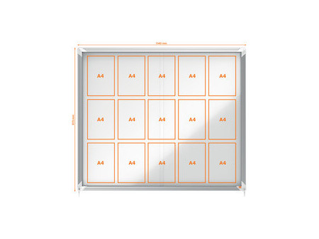 nobo Vitrine, porte coulissante, fond en métal, 12 x A4