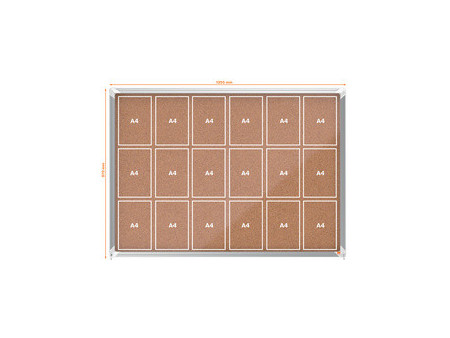 nobo Vitrine d'affichage Premium Plus, fond en liège, 18x A4