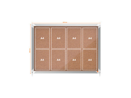 nobo Vitrine d'affichage Premium Plus, fond en liège, 18x A4