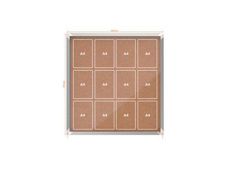 nobo Vitrine d'affichage Premium Plus, fond en liège, 18x A4