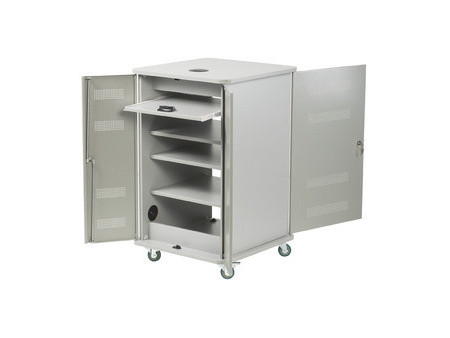 nobo Armoire mobile multimédia en aluminium, 4 plateaux