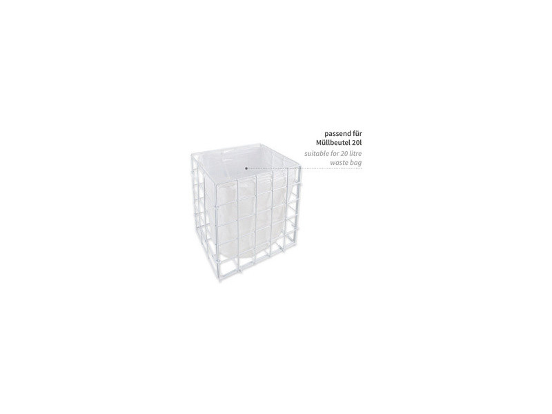HYGOCLEAN Corbeille à déchets, maille en métal, 20 L, blanc
