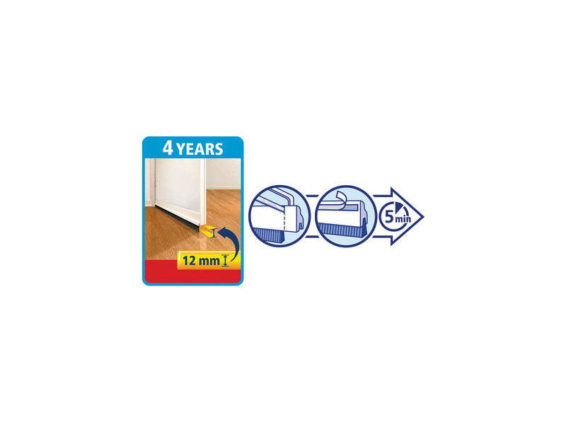 tesa INSULATION Bas de porte, 37 mm x 1 m, blanc