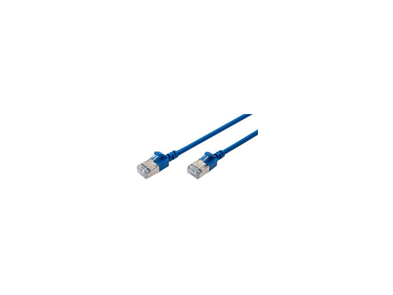 DIGITUS Câble de brassage Slim, cat. 6A, F/FTP, 0,5 m, jaune