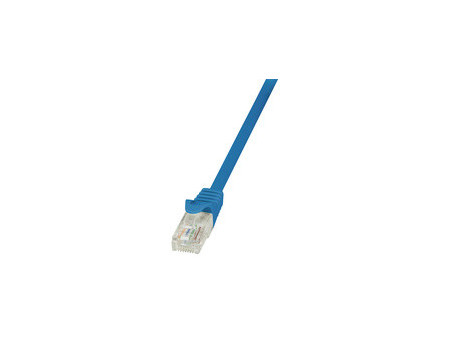 LogiLink Câble patch, Cat. 5e, U/UTP, 0,5 m, bleu, gaine en