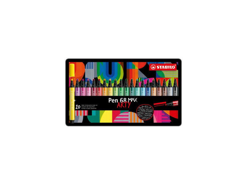 STABILO Feutre Pen 68 MAX, étui de 20 ARTY