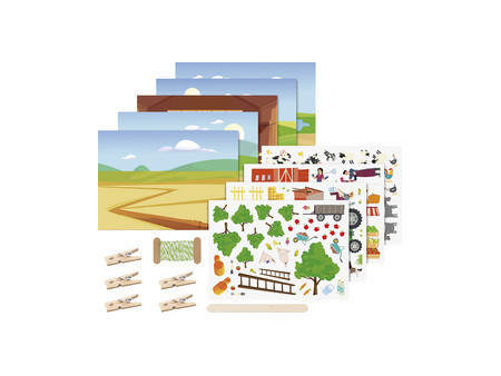 HEYDA Set de cartes transferts rub-on 'Ferme'