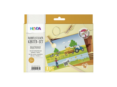 HEYDA Set de cartes transferts rub-on 'Ferme'