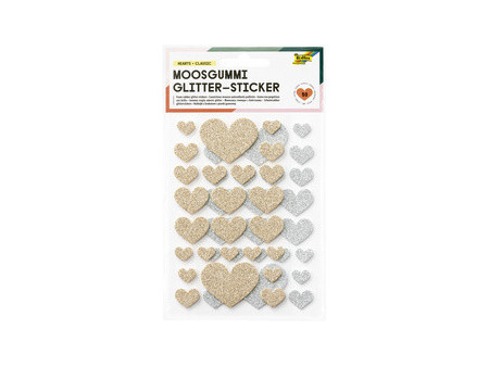 folia Sticker pailleté en caoutchouc mousse HEARTS LOVE