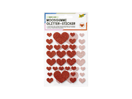 folia Sticker pailleté en caoutchouc mousse HEARTS CLASSIC