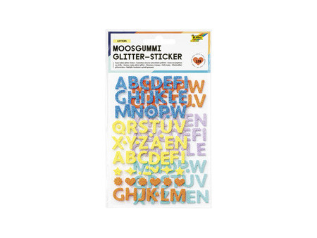 folia Sticker pailleté en caoutchouc mousse LETTERS