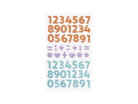 folia Sticker pailleté en caoutchouc mousse NUMBERS