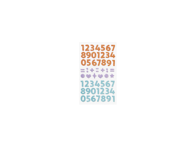 folia Sticker pailleté en caoutchouc mousse NUMBERS