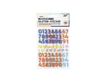 folia Sticker pailleté en caoutchouc mousse NUMBERS