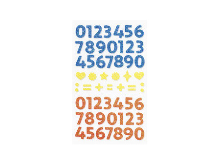 folia Sticker pailleté en caoutchouc mousse NUMBERS