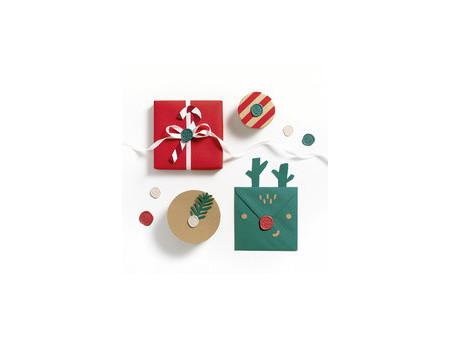 folia Sceau autocollant CHRISTMAS tailles/couleurs assorties